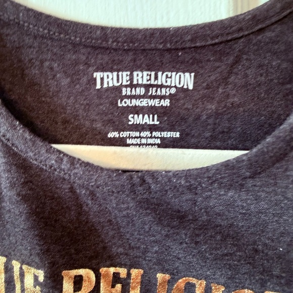 True Religion Charcoal and Gold Tee - Picture 2 of 6
